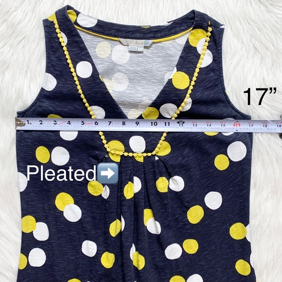 SOLD-Boden Polka Dot Navy Blue Sleeveless Tunic Dress - Picture 9 of 10